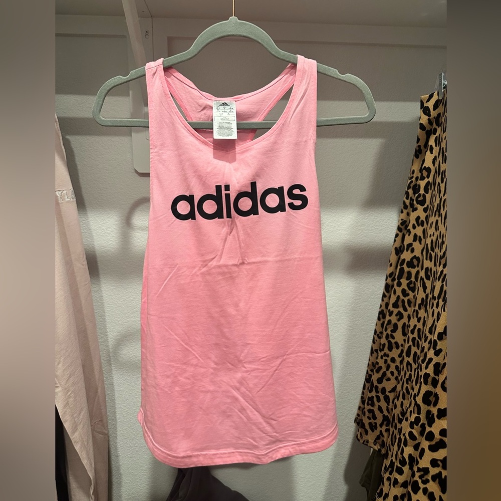 Adidas Women's Tank Top in Pink with Black Logo